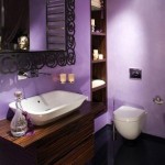 Purple Bathroom with Black Floor